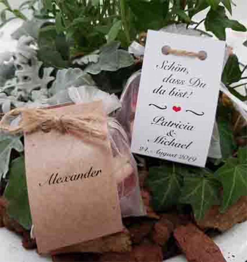 Tischkärtchen/Platzkärten als Gastgeschenk